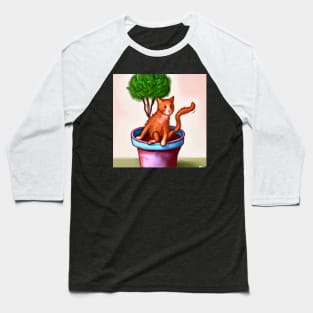 Cat Design- Tree, Plant and cat Baseball T-Shirt